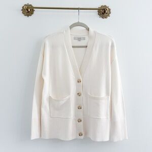 Loft Cotton Button Down Girlfriend Cardigan Small